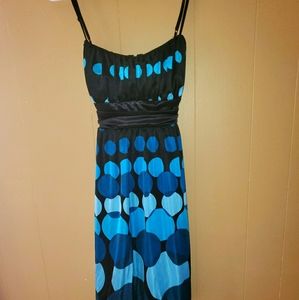 Blue ad black formal dress